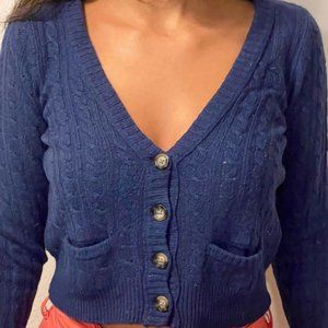 Navy Wool Cardigan